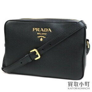 Prada VITELLO PHENIX Shoulder Bag Black Calfskin Crossbody Camera